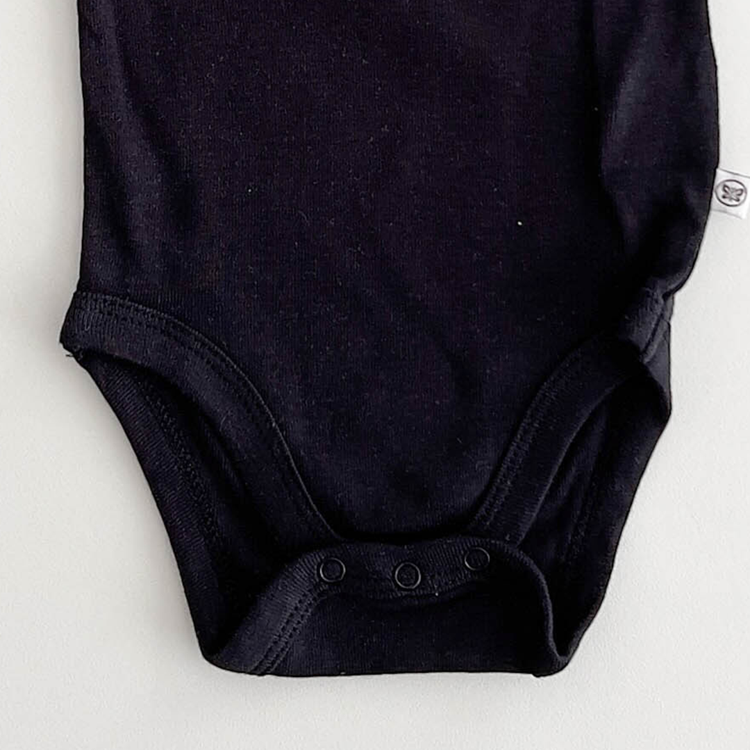BLACK PLAIN COTTON ONESIE