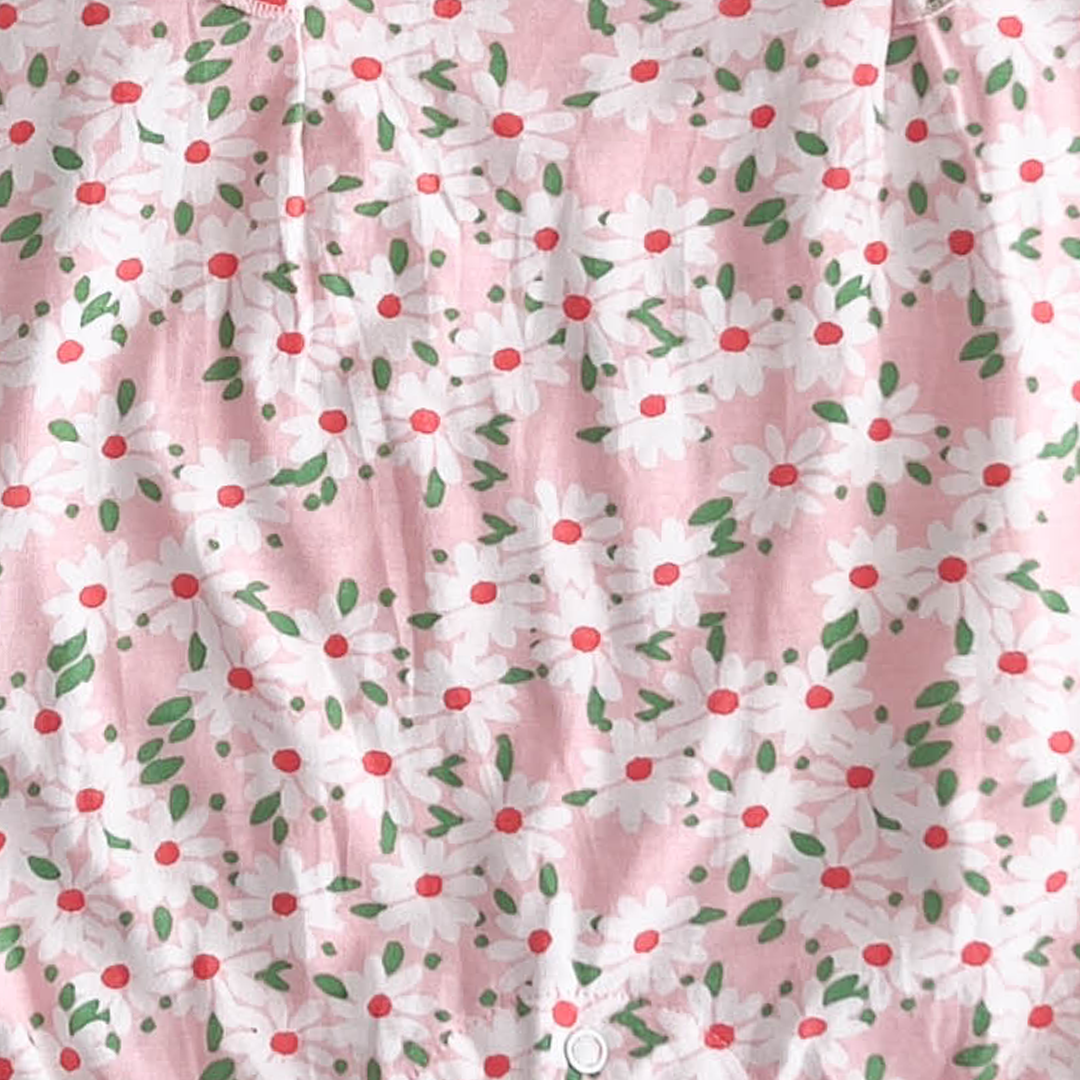 PINK FLORAL RUFFLED JUMPSUIT