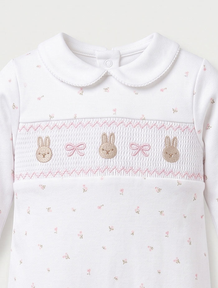Pink floral bunny sleepsuit