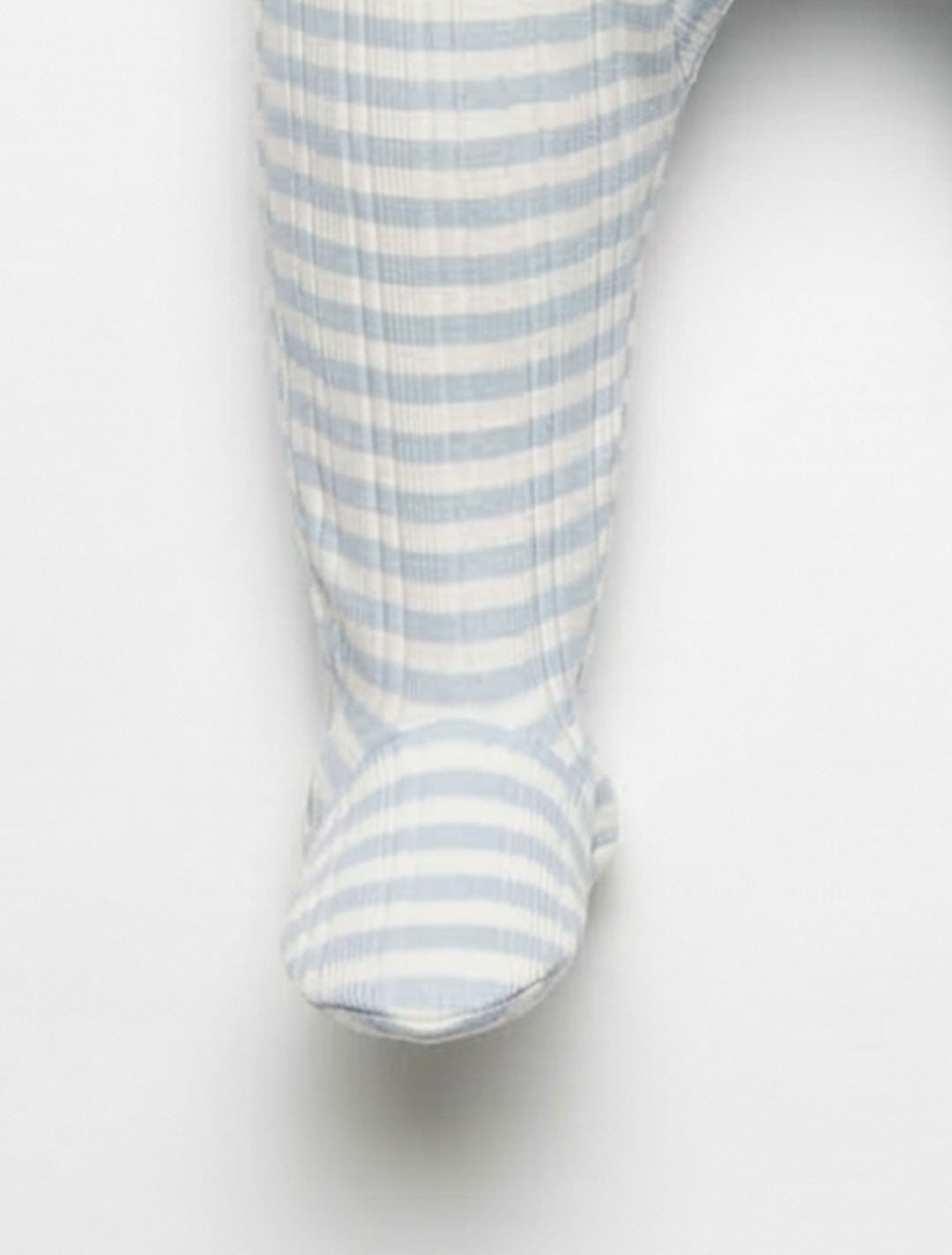 BLUE AND WHITE STRIPES RIBBED SLEEPSUIT