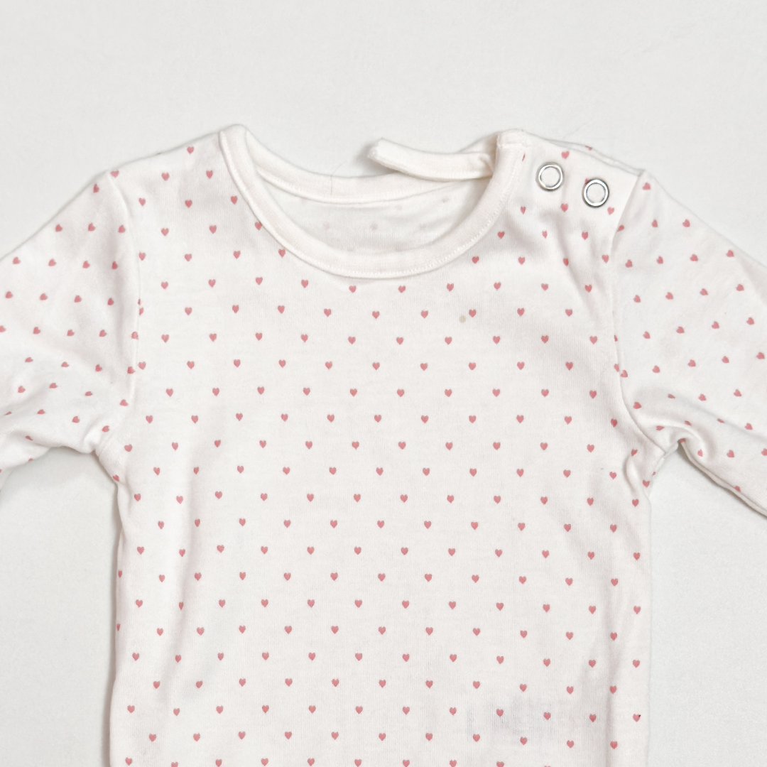 WHITE LOVE PRINTED ONESIE