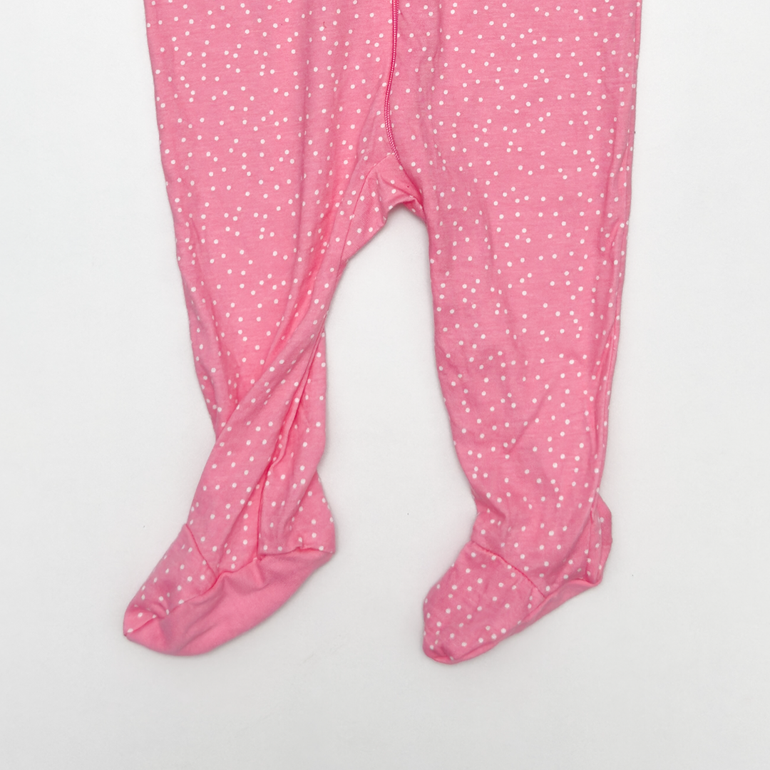 PINK POLKA DOTTED SLEEPSUIT