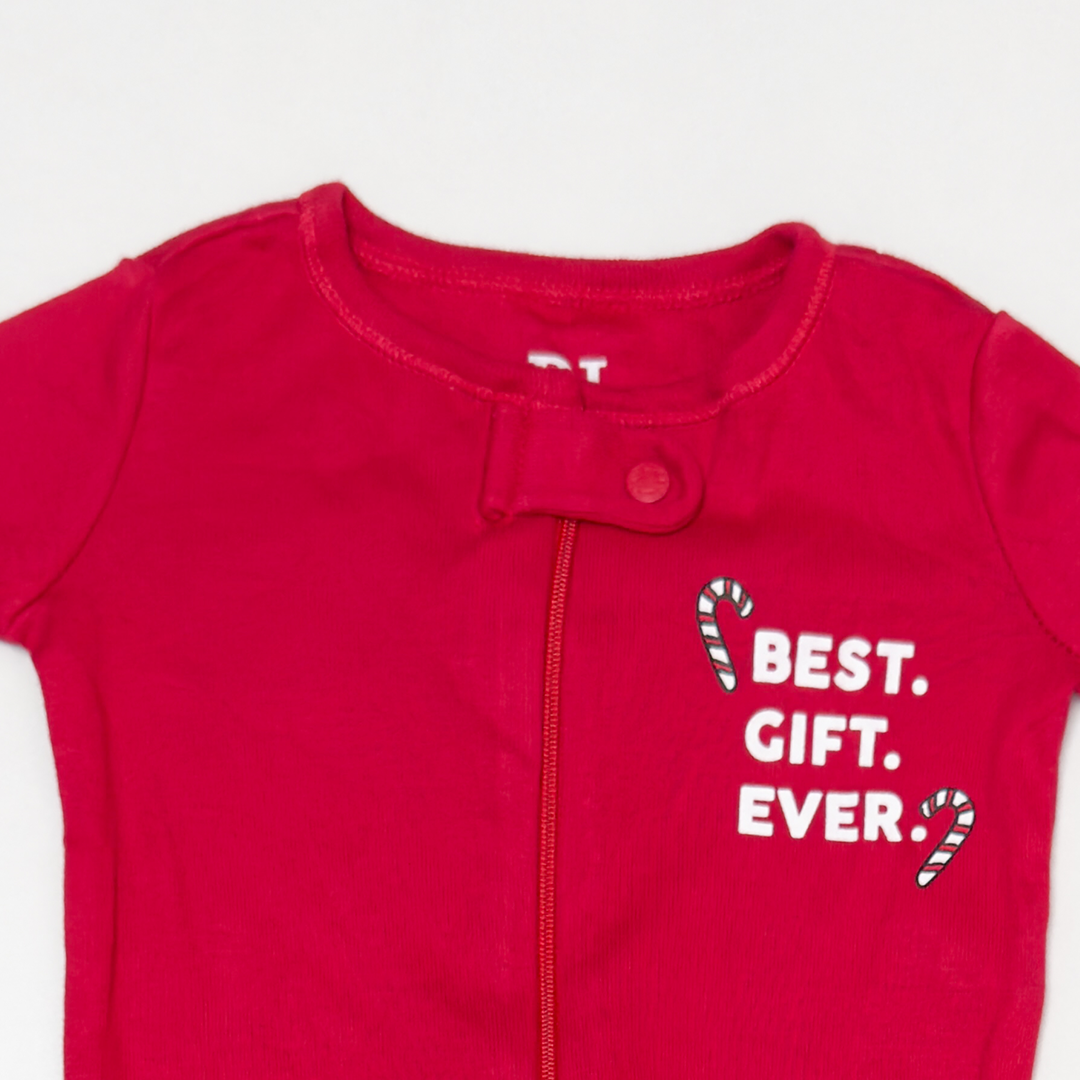 RED ZIPPER SLEEPSUIT