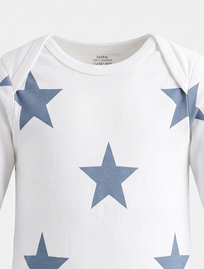 Blue star printed romper