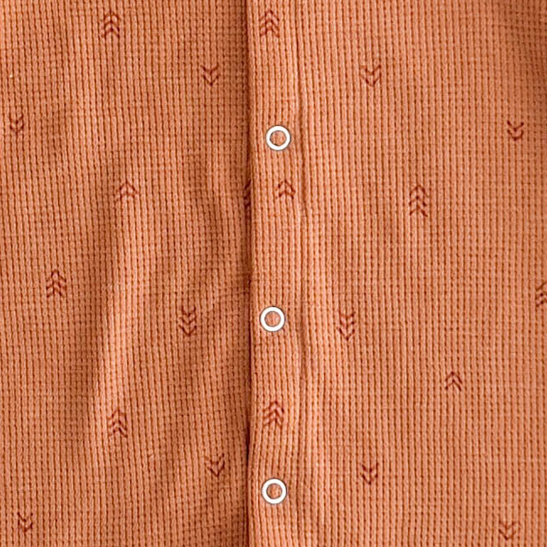 ORANGE BROWN HOODED JUMPSUIT