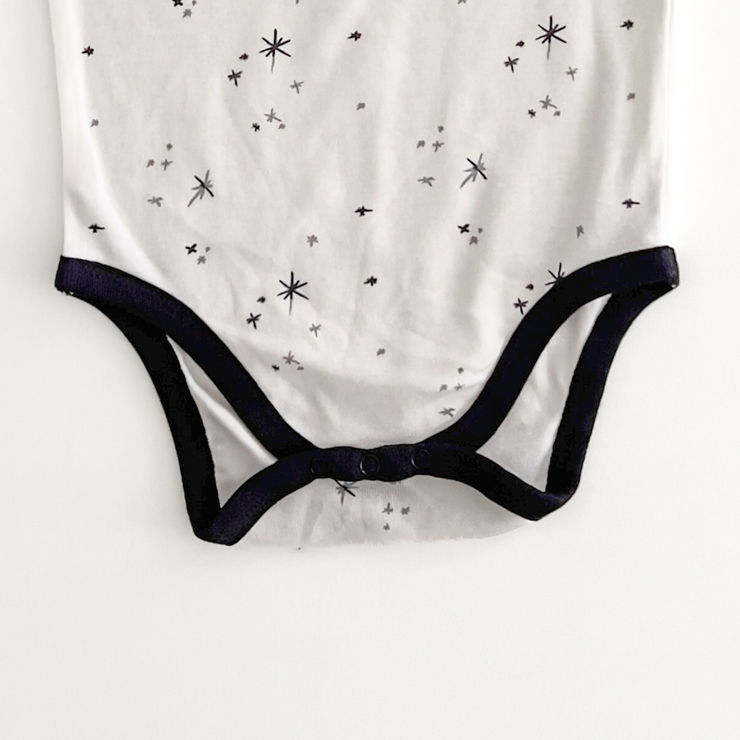 NAVY BLUE STAR PRINT ONESIE