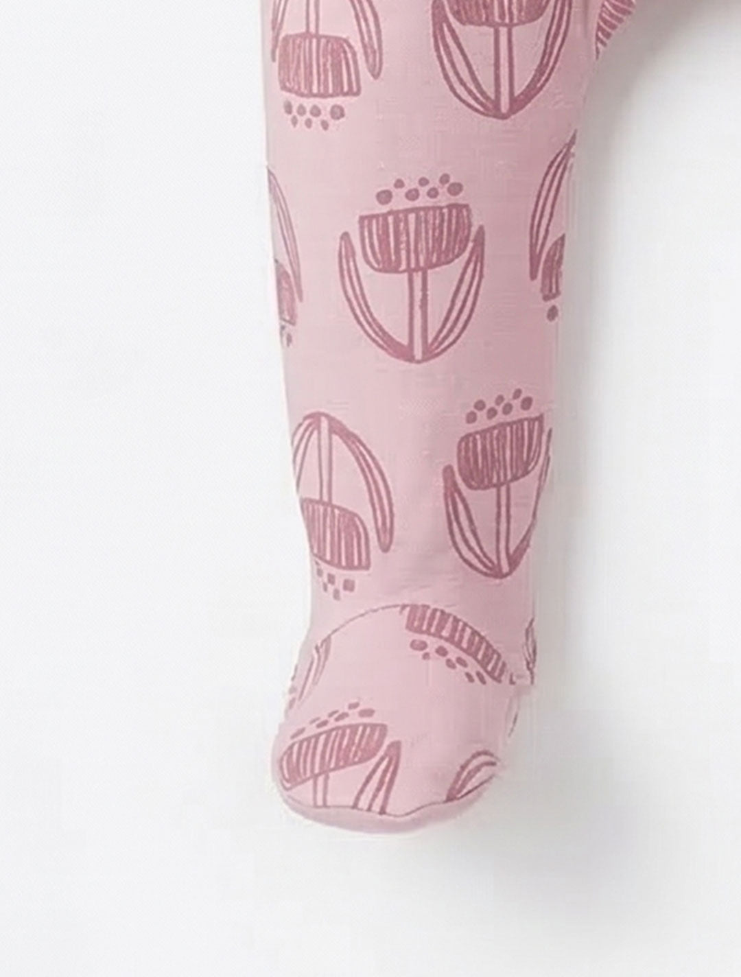 PINK PRINTED VISCOUS ZIPPER SLEEPSUIT