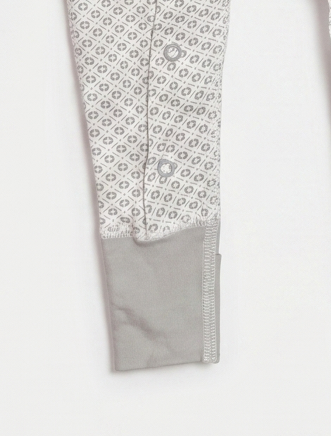 GREY PATTERNED SLIM FITTED ROMPER