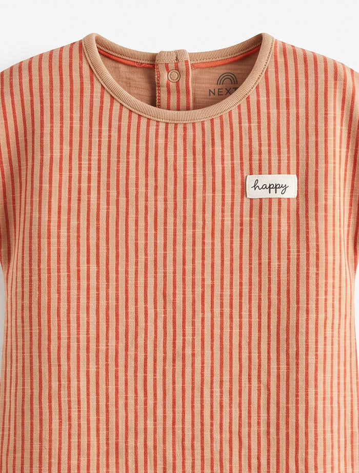 Red stripes boys jumpsuit