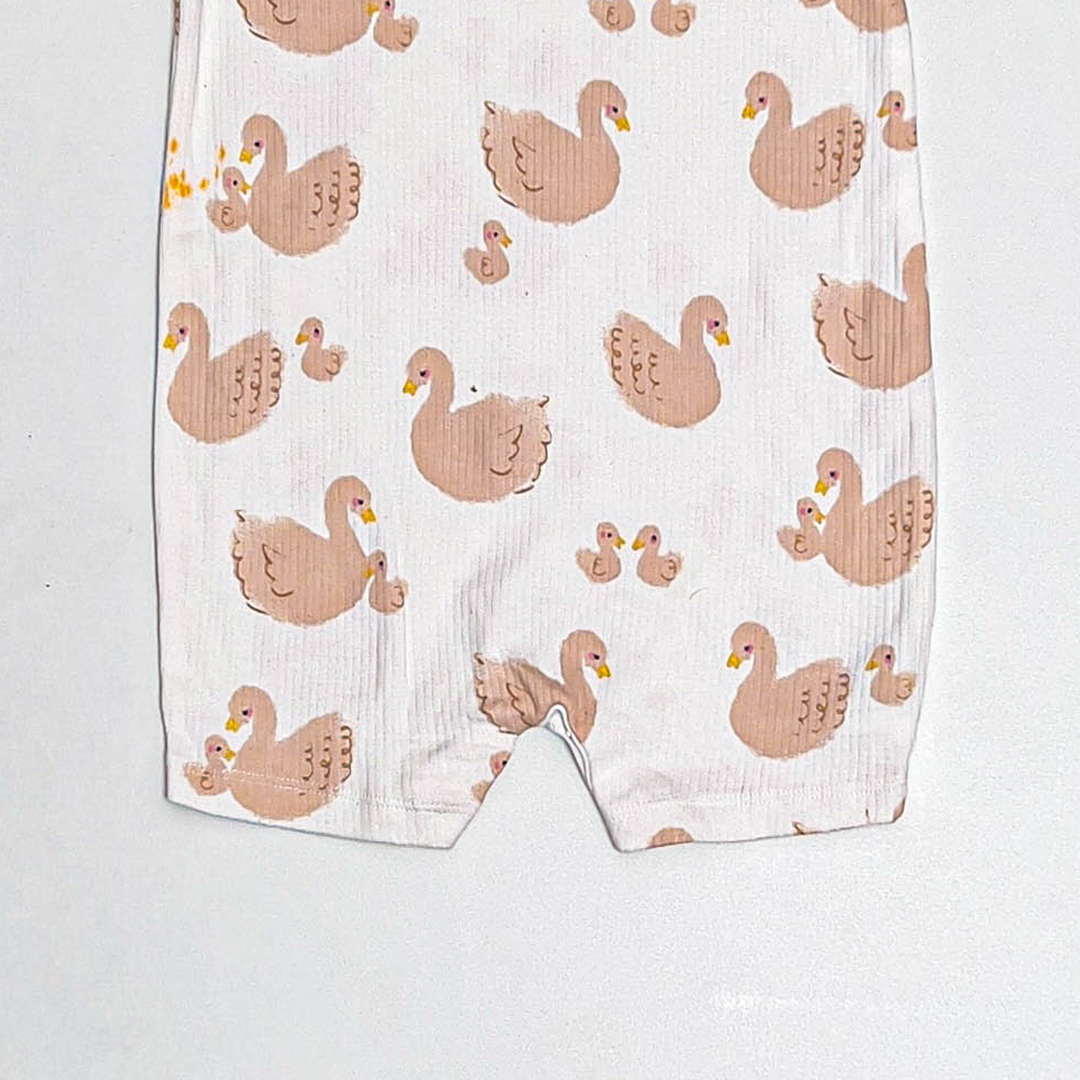 WHITE DUCK RIBBED JUMPSUIT