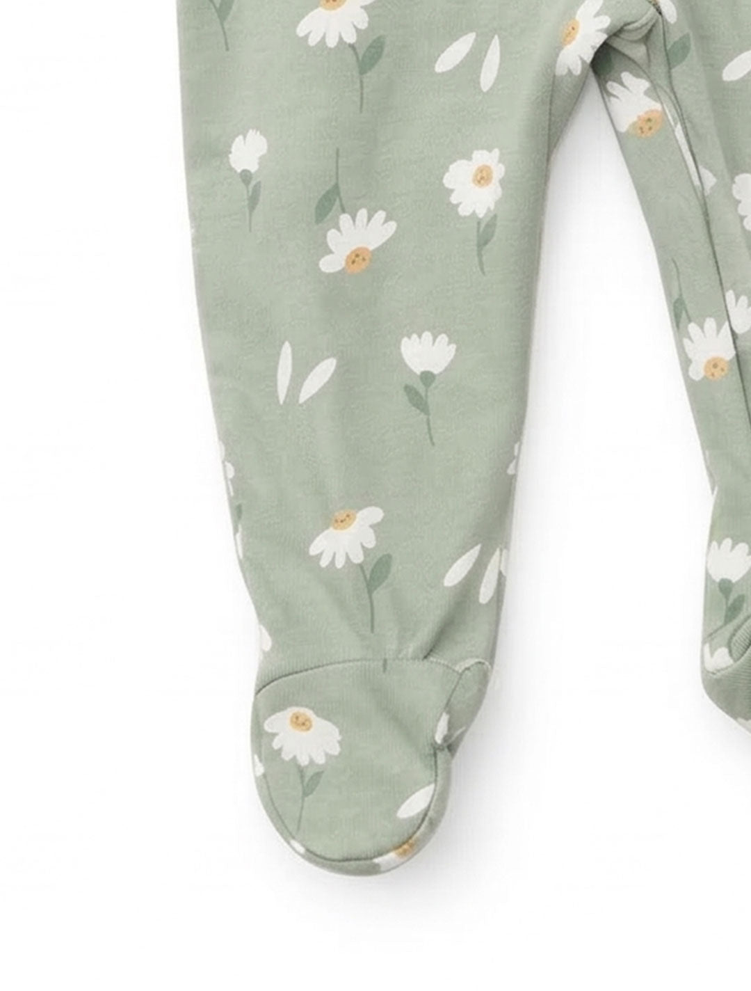SAGE GREEN FLORAL ZIPPER SLEEPSUIT