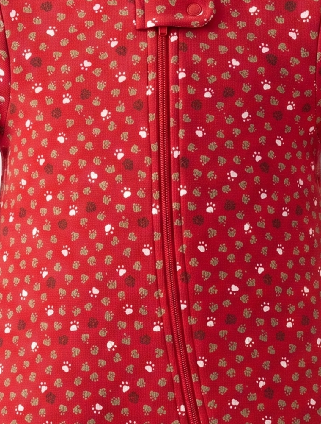 Red patterned zipper sleepsuit