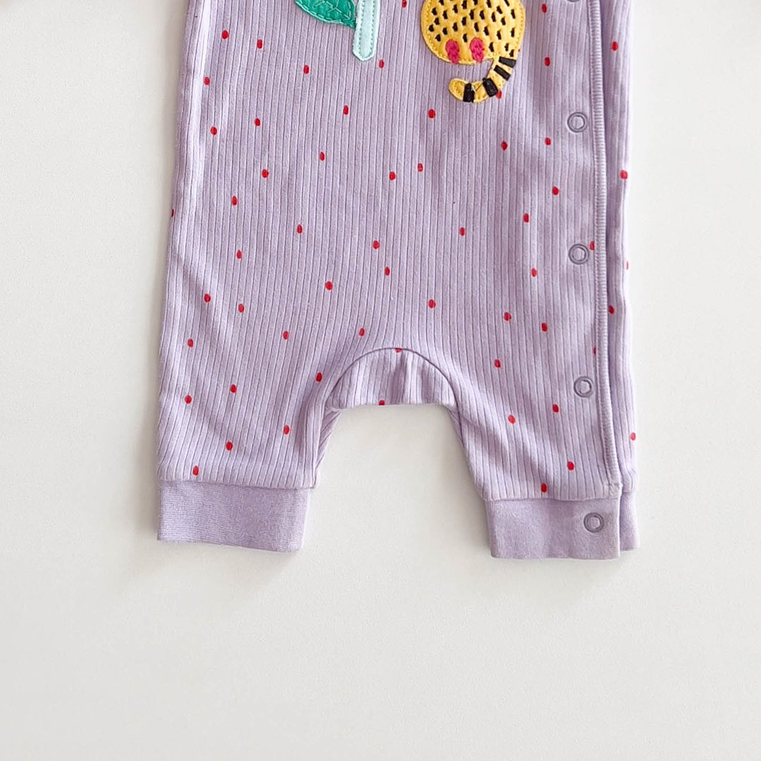 LAVENDER UNISEX RIBBED ROMPER