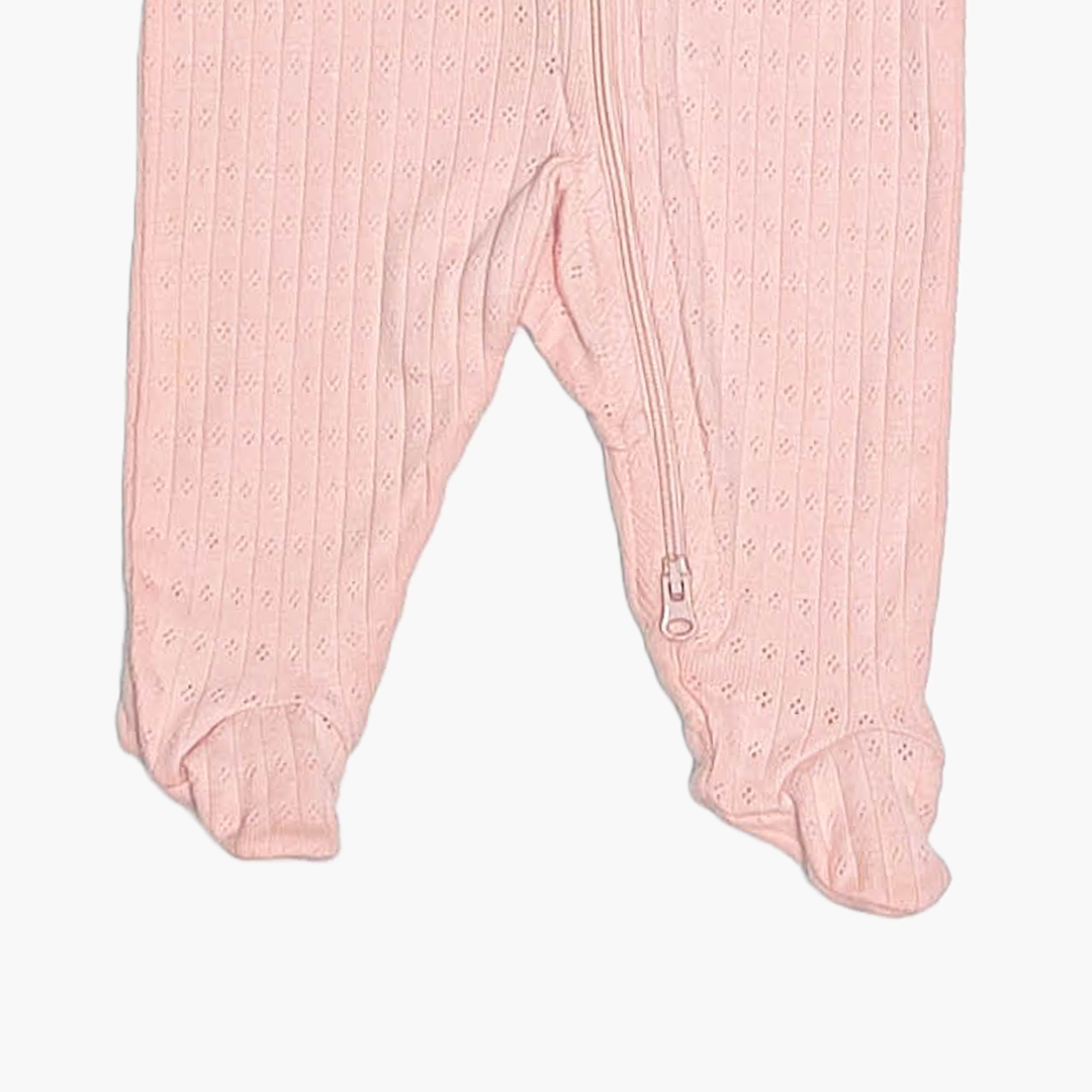 POWDER PINK POINTELLE SLEEPSUIT