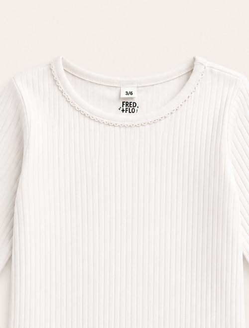 White ribbed onesie