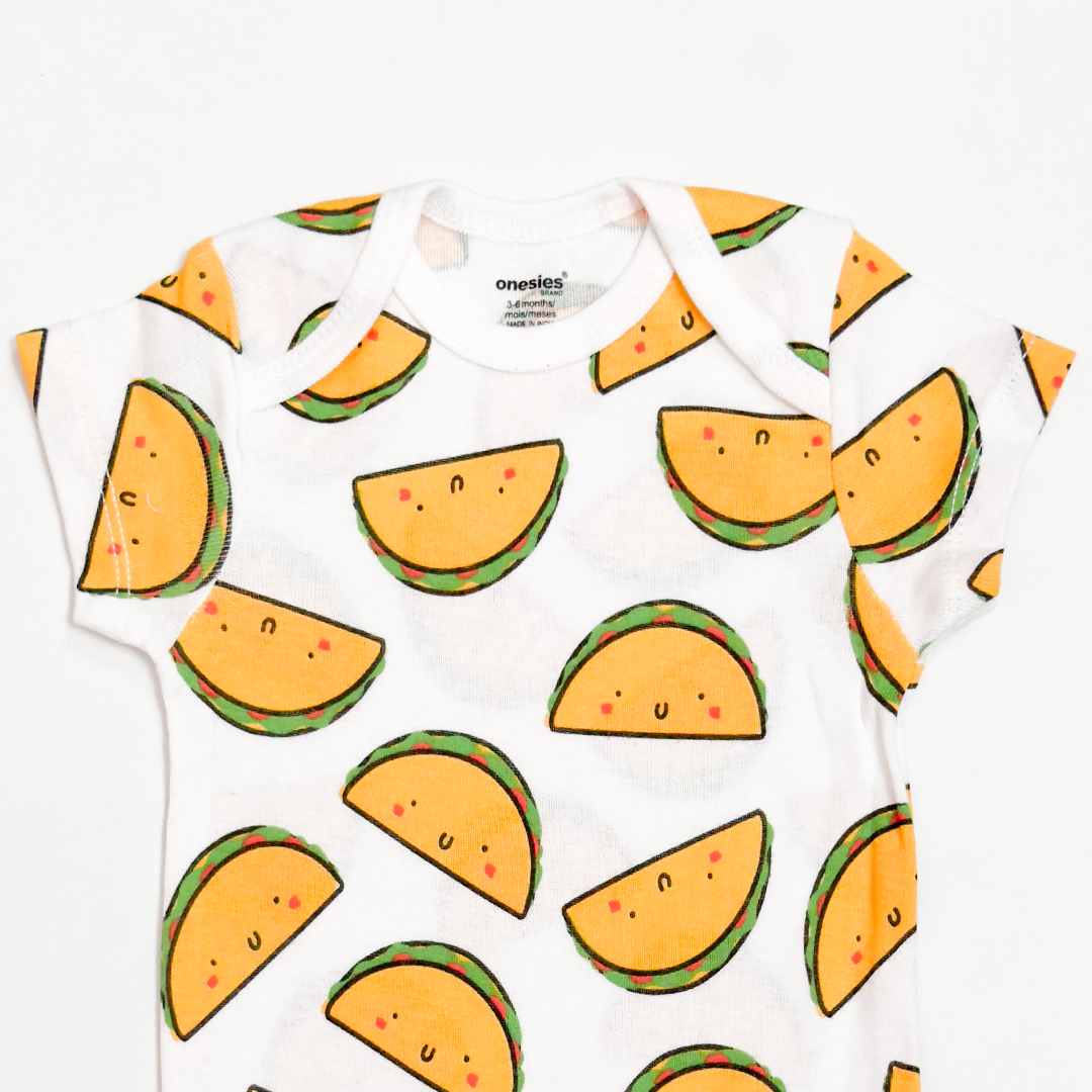 WHITE PRINTED ONESIE