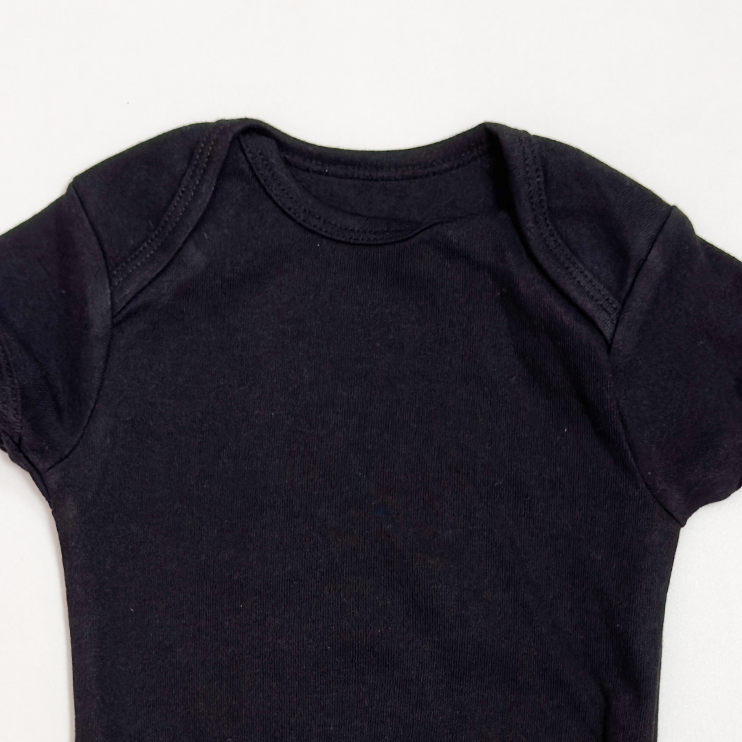 BLACK SOLID ONESIE