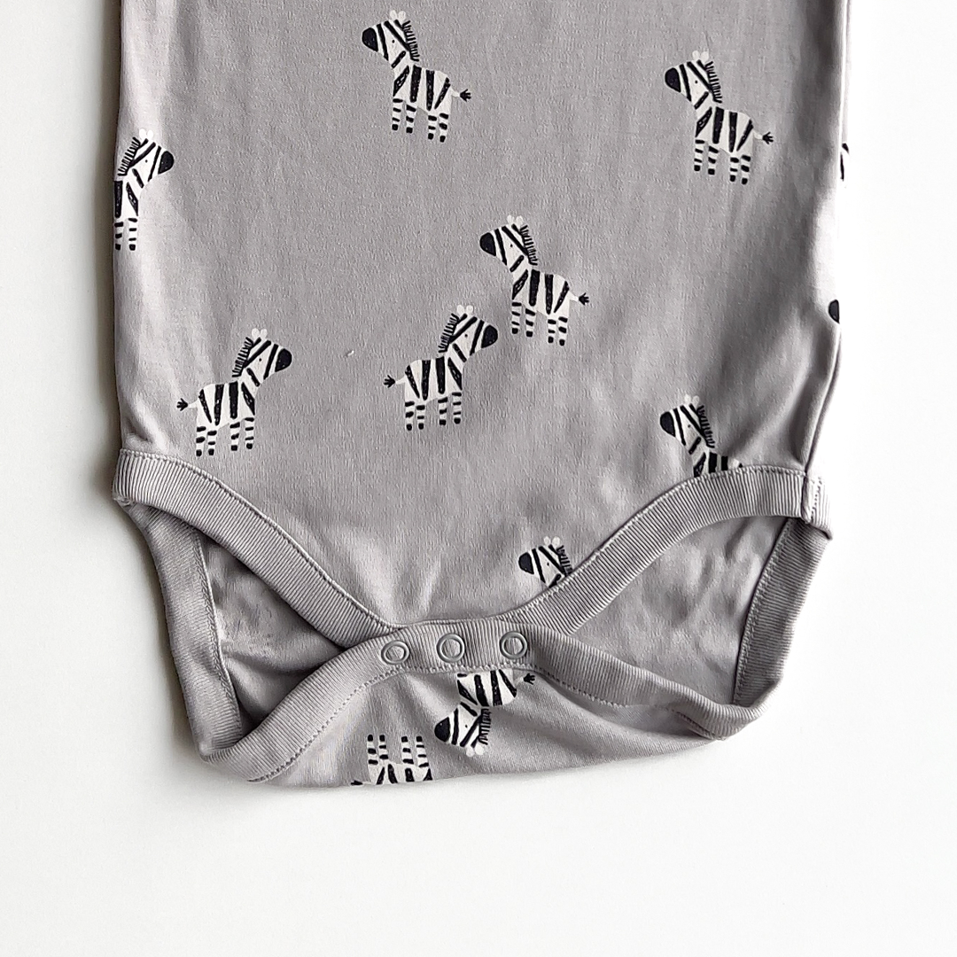 zebra printed grey ONESIE