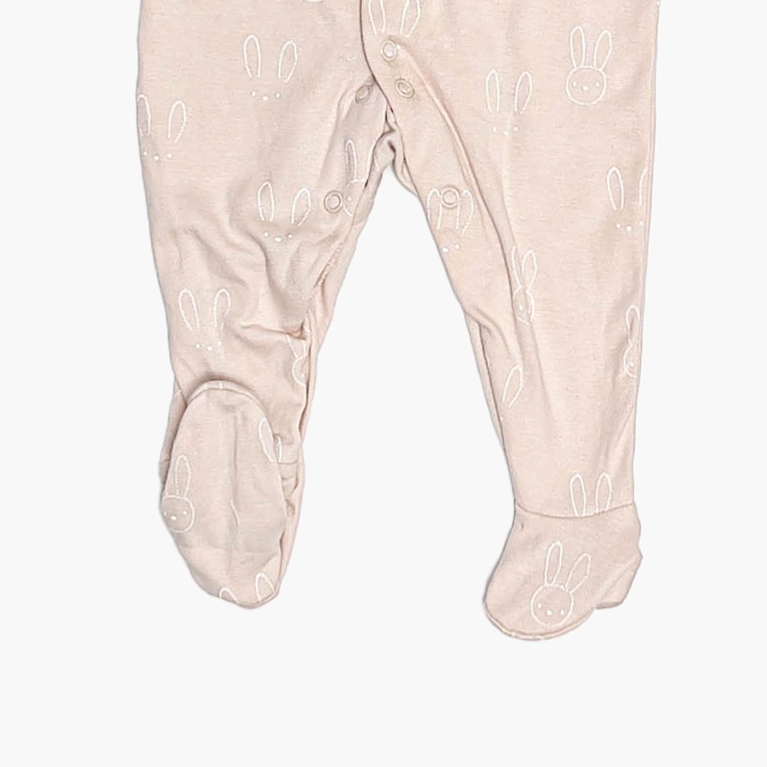 BEIGE BUNNY FACE SLEEPSUIT
