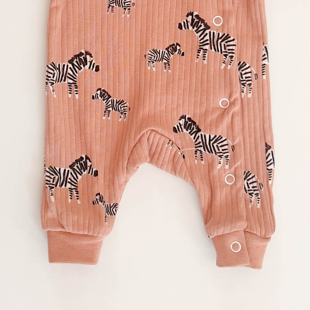 BROWN ZEBRA PATTERNED ROMPER