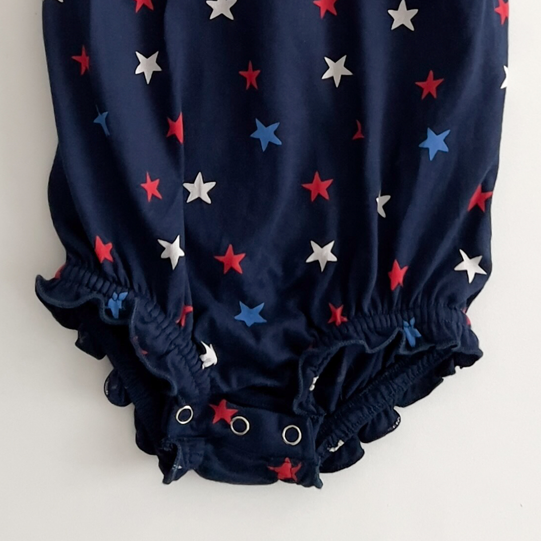 navy blue star printed onesie
