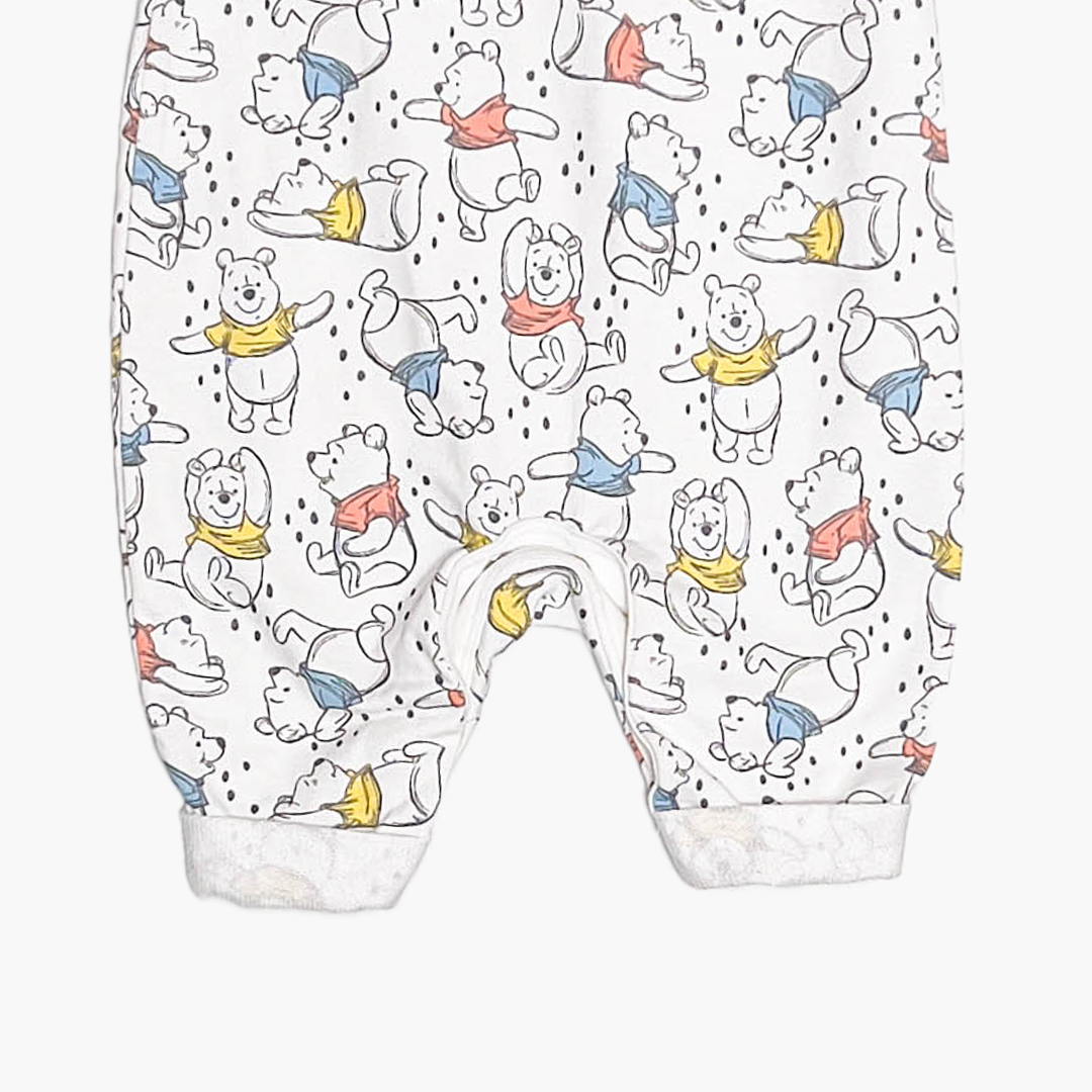 WHITE PHOO PRINTED SLEEVLESS ROMPER