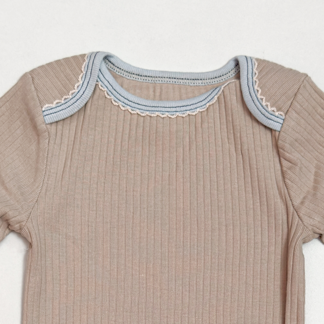 BEIGE RIBBED ONESIE