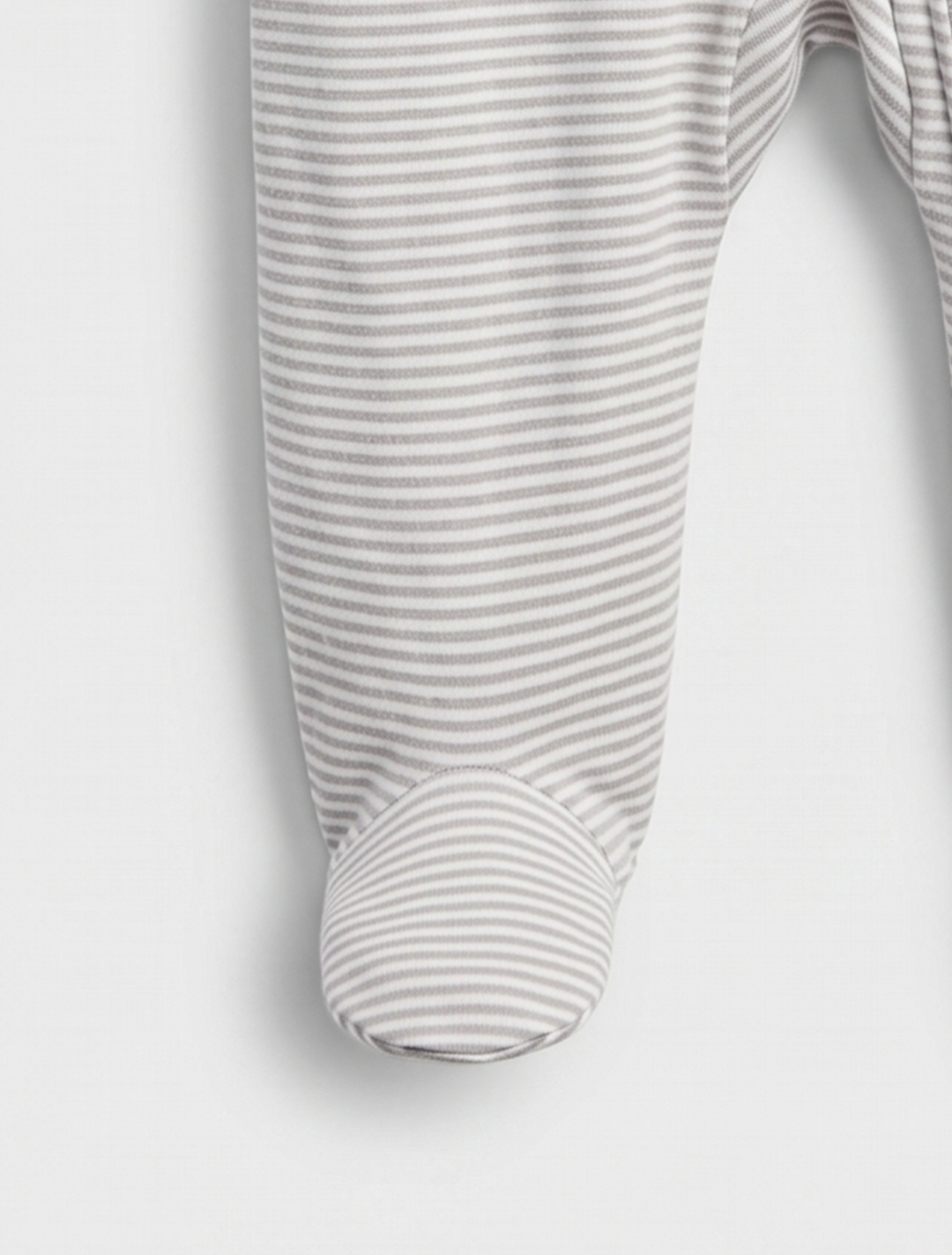 GREY STRIPED ZIPPER SLEEPSUIT