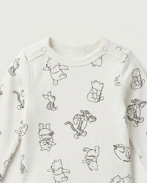 Black pooh printed onesie