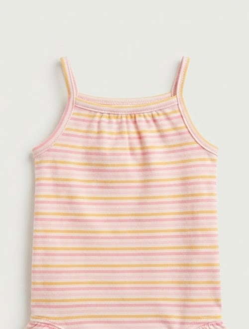 Multicoloured stripes girls onesie