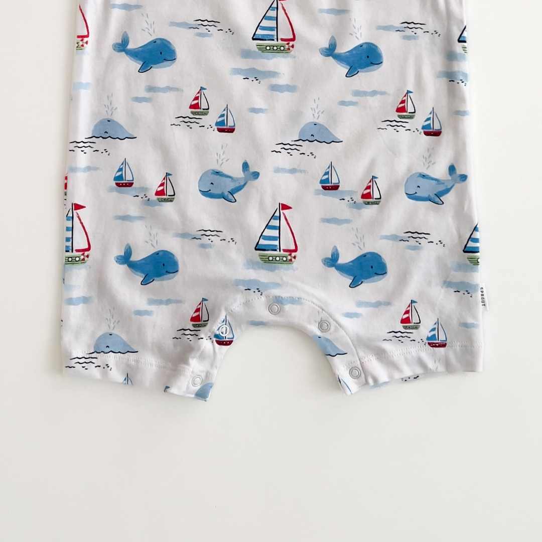 WHALE BLUE PATTERNED JUMPSUIT