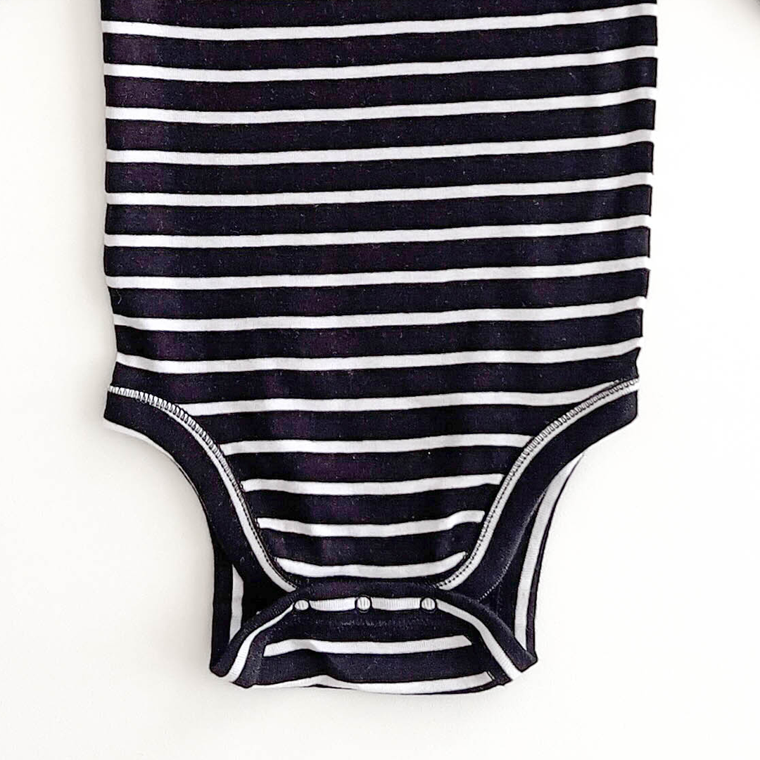 BLACK AND WHITE STRIPES ONESIE
