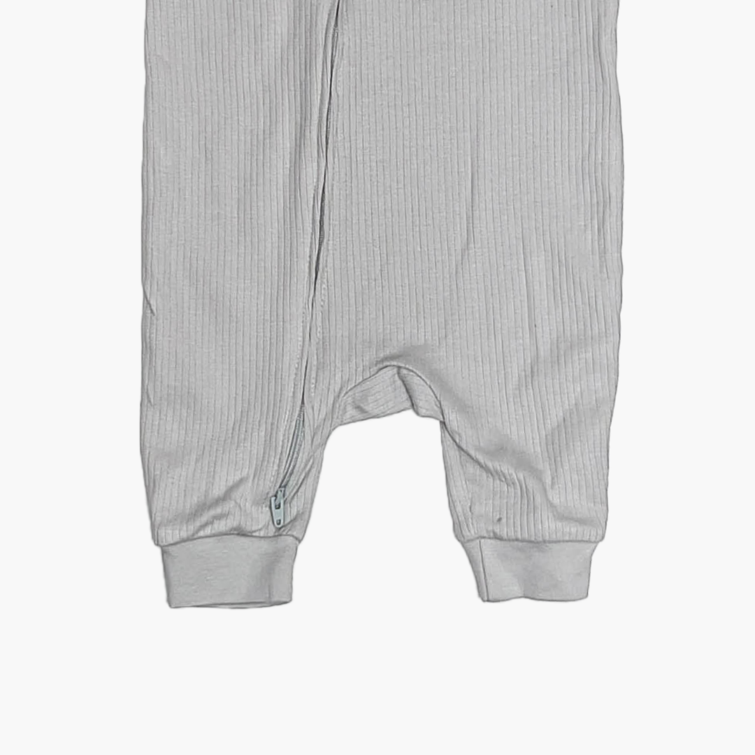 GREY RIBBED PLAIN ROMPER