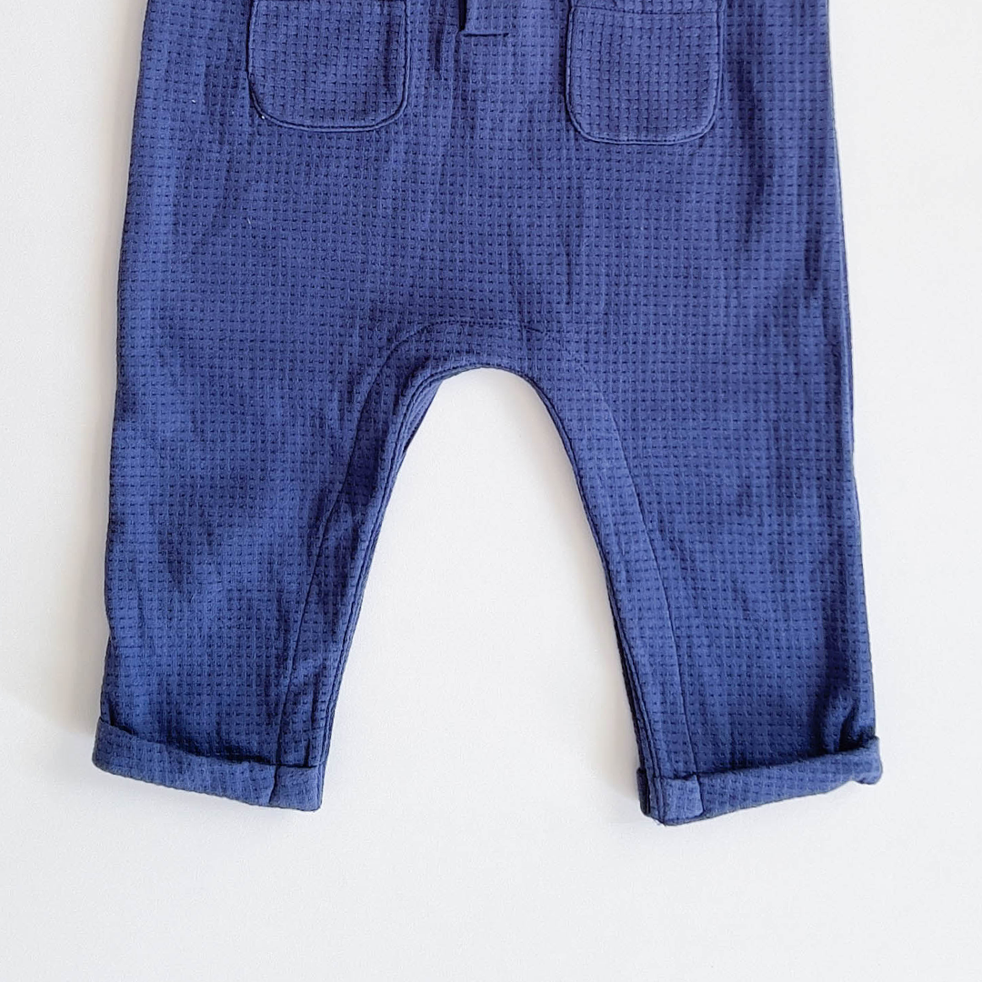 NAVY BLUE KNITTED SLEEVELESS ROMPER