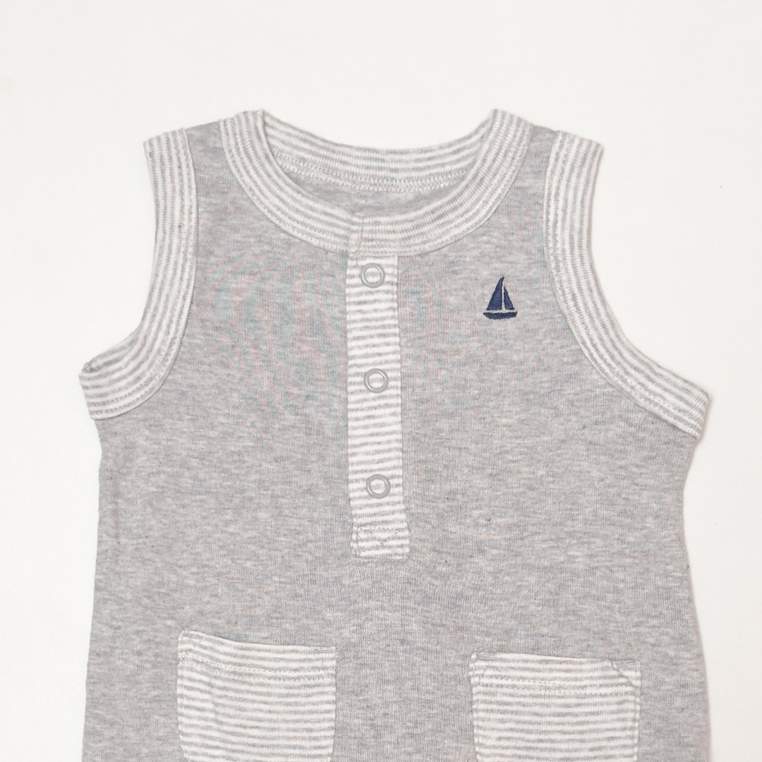 GREY AND WHITE JUMPSUIT