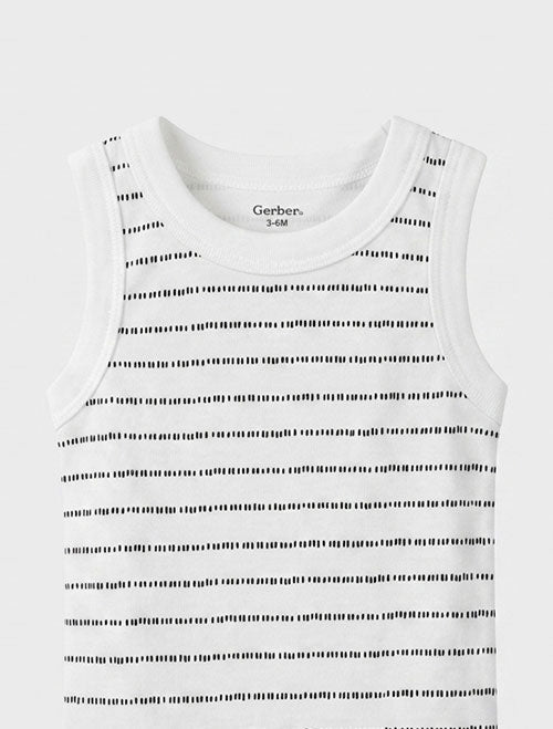 Black and white patterned onesie