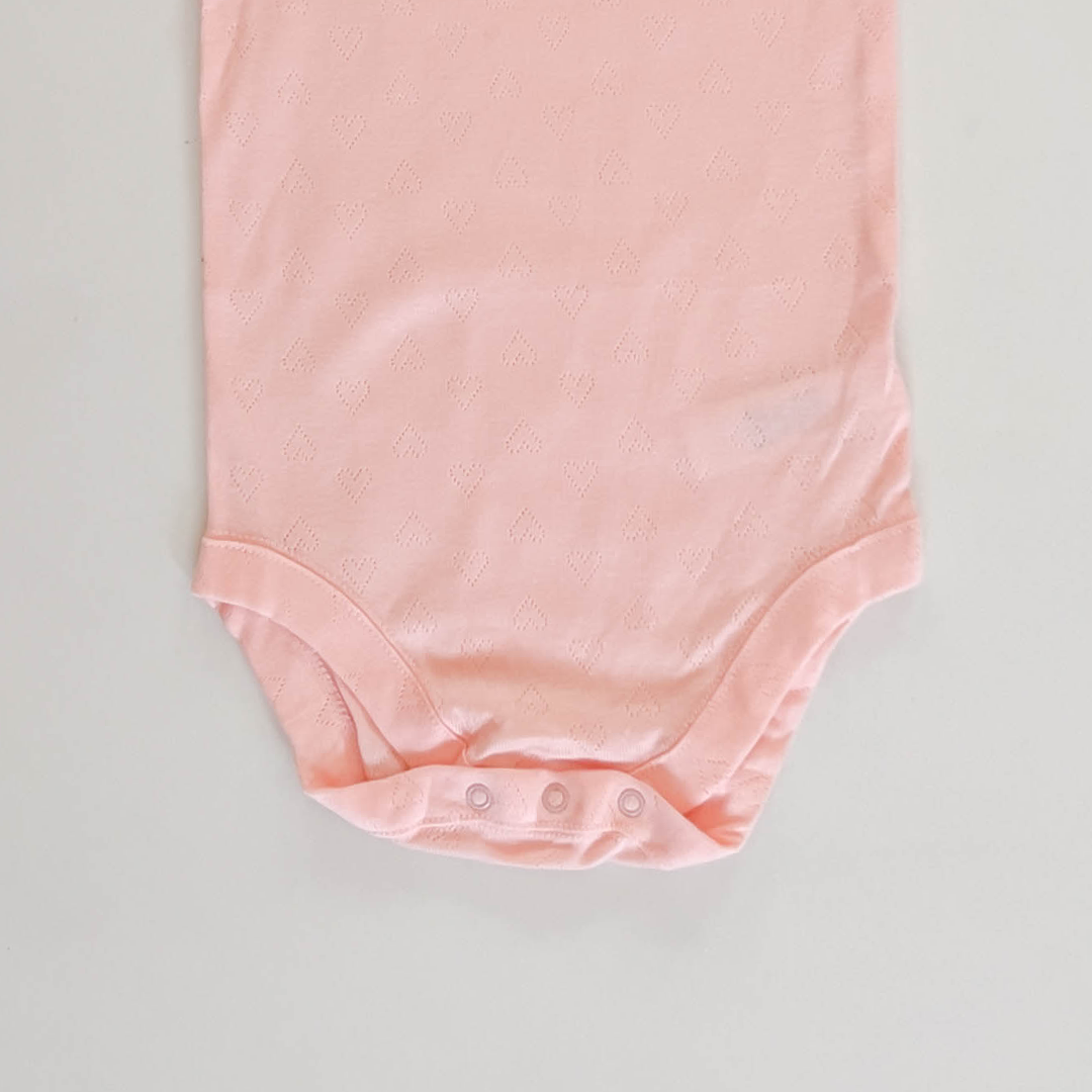 PEACH PINK POINTELLE  ONESIE