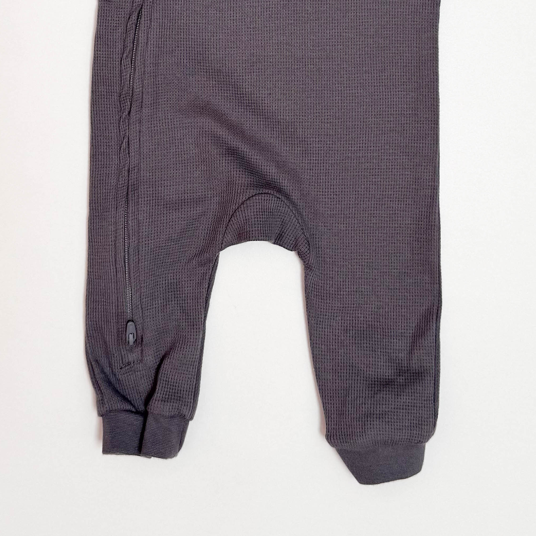 GREY BLACK ZIPPER ROMPER