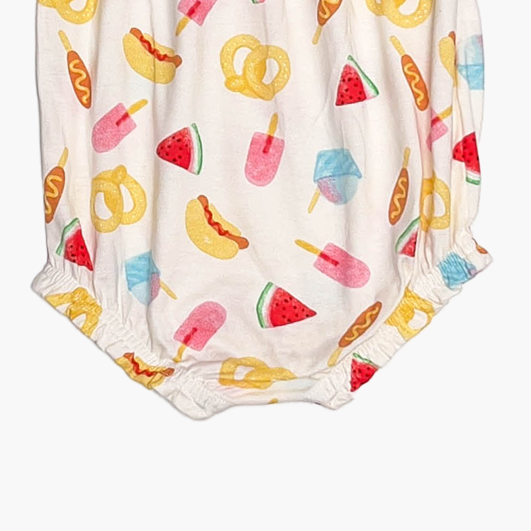 BEIGE FOOD PRINTED FANCY ONESIE