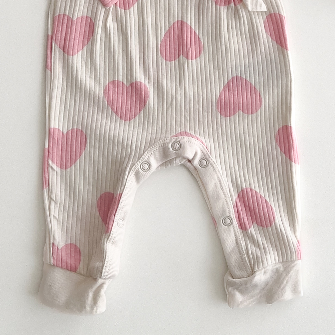PINK LOVE RIBBED ROMPER