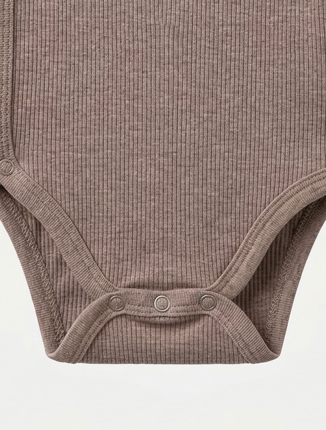 COFFEE BROWN RIBBED WRAPOVER ONESIE