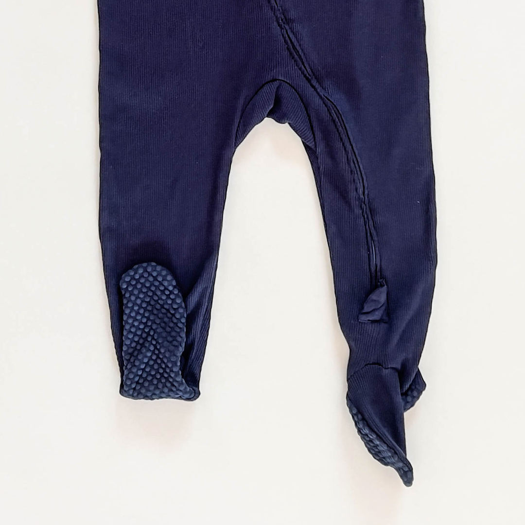 NAVY BLUE RIBBED SLEEPSUIT
