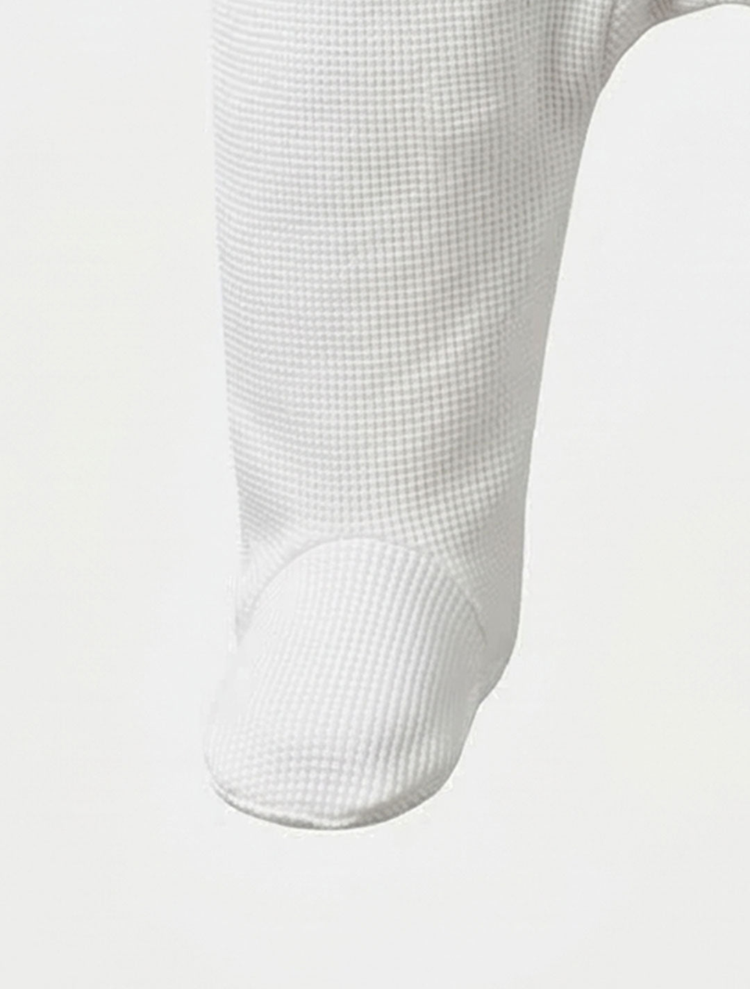 WHITE KNITTED ZIPPER SLEEPSUIT