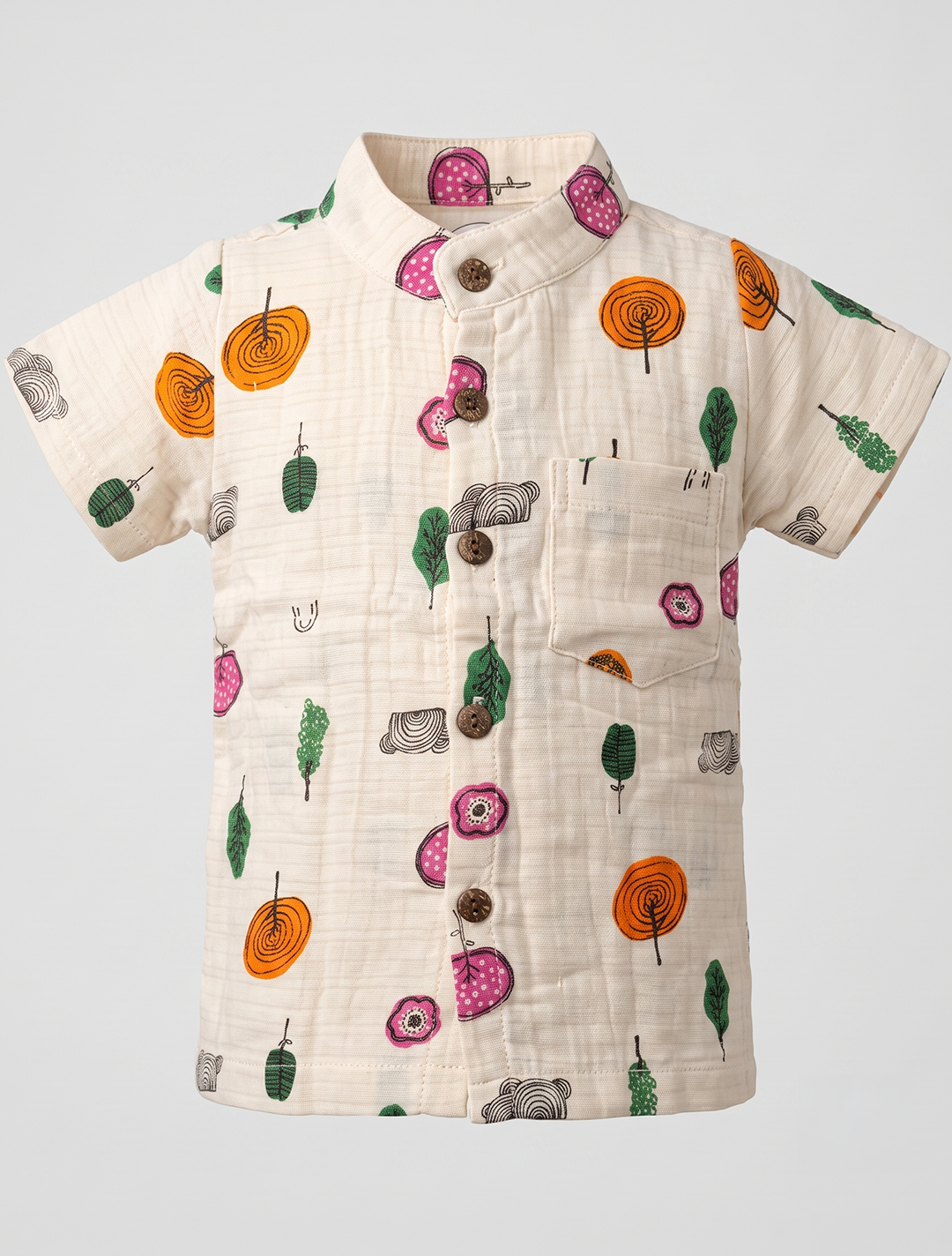 Printed Muslin Shirt & Shorts Co-ord Set – Woodland