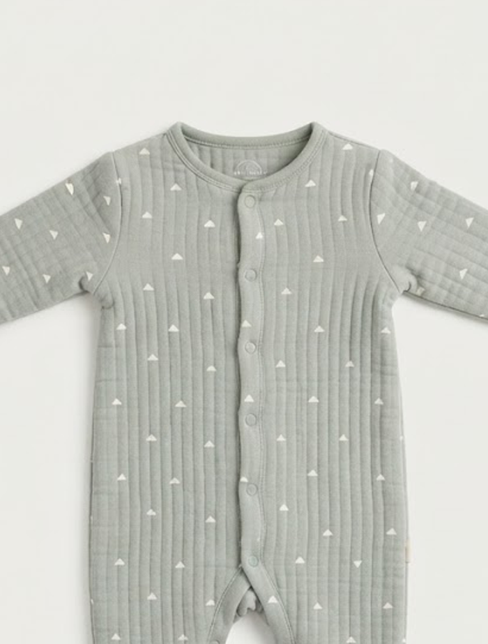 Sage green quilted sleepsuit