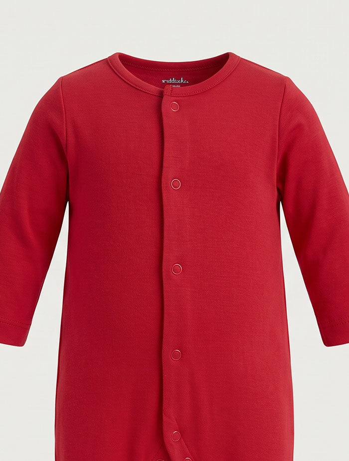 Red button sleep suit