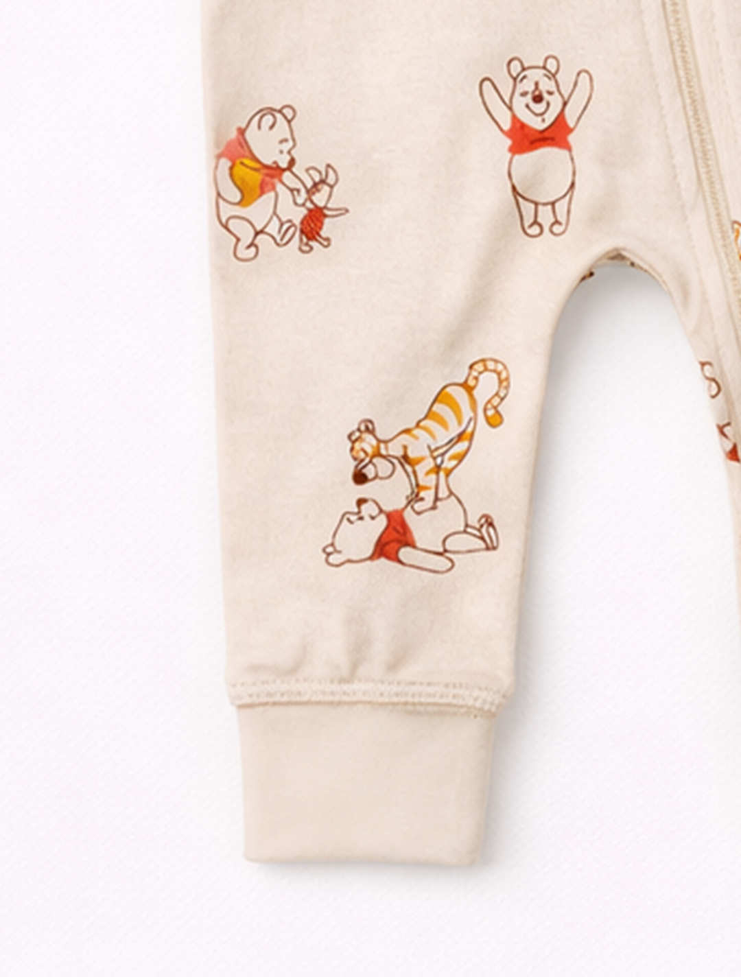 BEIGE PHOO PRINTER ZIPPER ROMPER