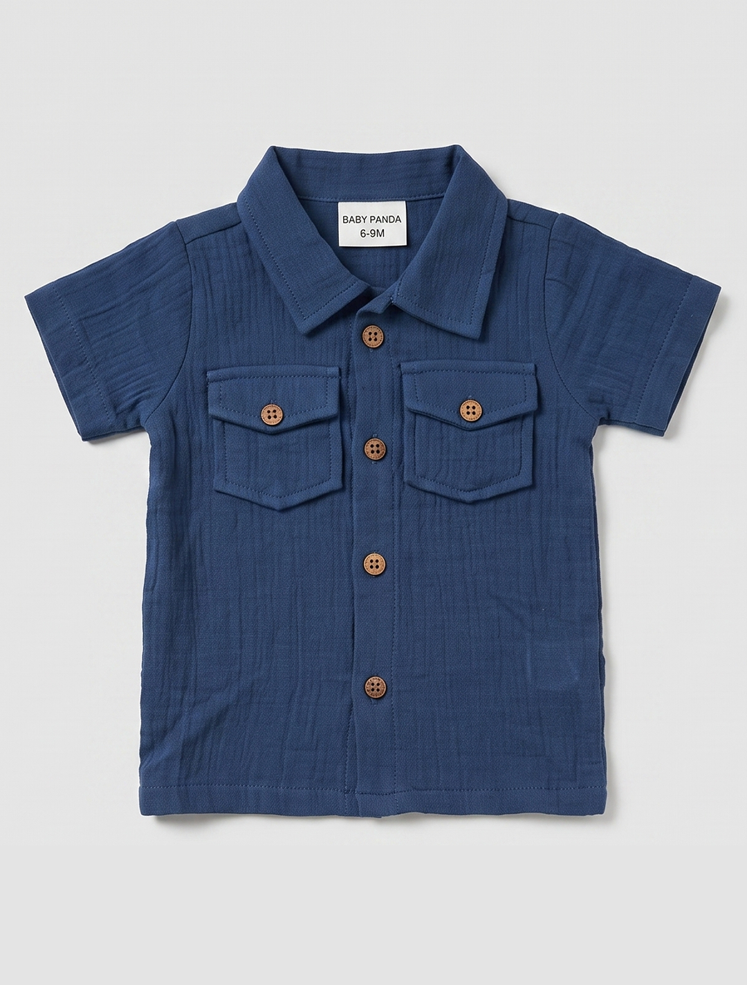 Muslin Shirt & Shorts Co-ord Set – Navy Blue