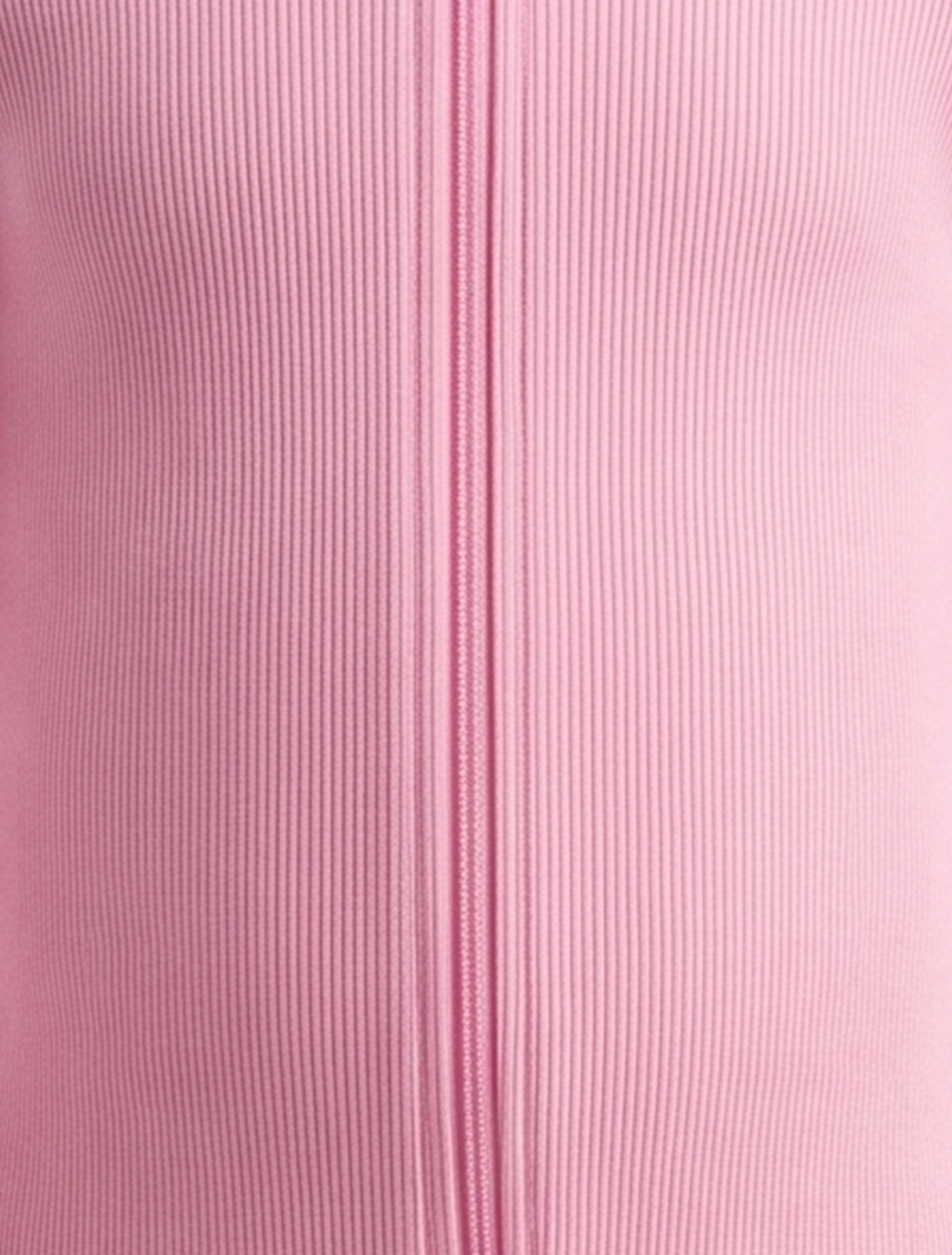 Baby pink ribbed zipper sleepsuit