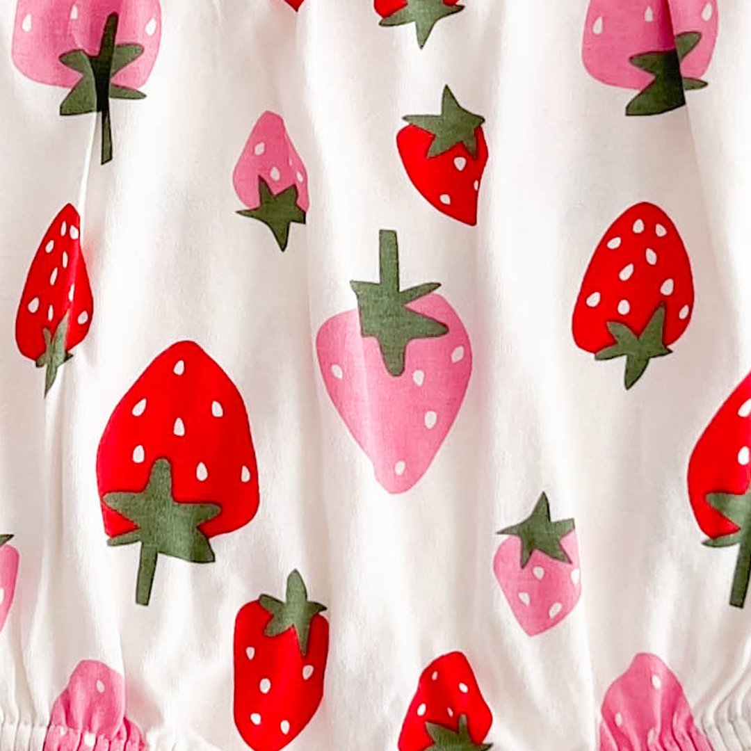 STRAWBERRY PATTERNED FANCY ONESIE